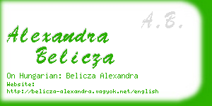 alexandra belicza business card